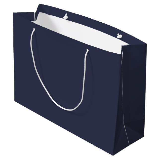 Create Your Own dark grey blue customisable Large Gift Bag (Back Angled)