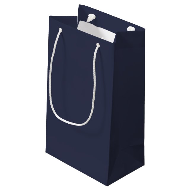 Create Your Own dark grey blue customisable Small Gift Bag (Back Angled)