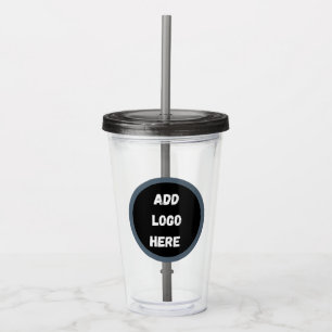 Create Your Own dark grey blue personalised Acrylic Tumbler