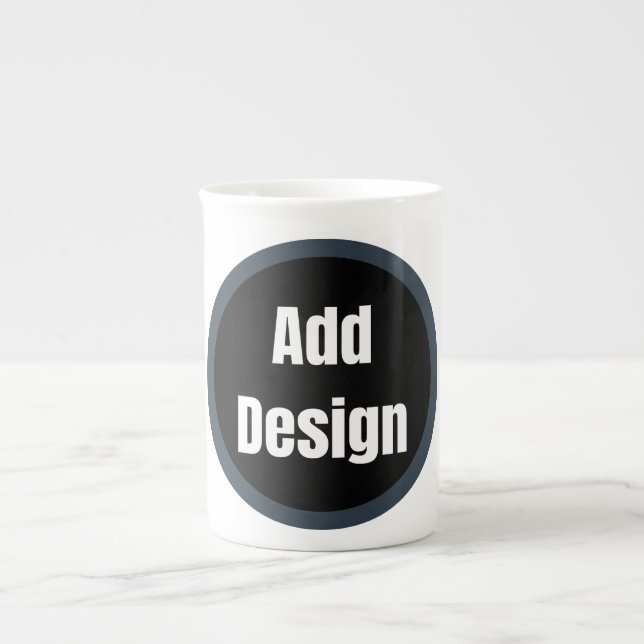 Create Your Own dark grey blue personalised Bone China Mug (Front)