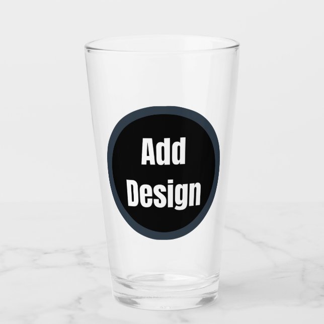 Create Your Own dark grey blue personalised Glass (Front)