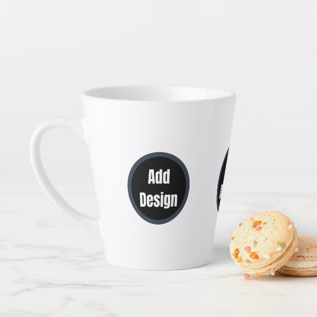Create Your Own dark grey blue personalised Latte Mug (In Situ)