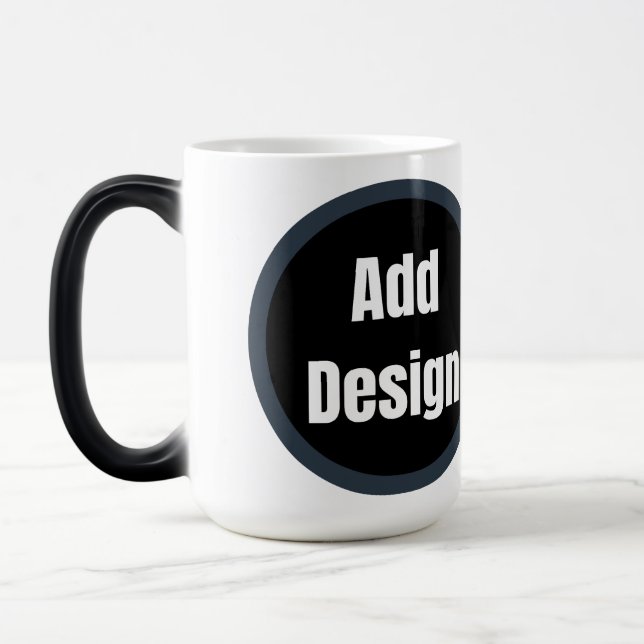 Create Your Own dark grey blue personalised Magic Mug (Left)
