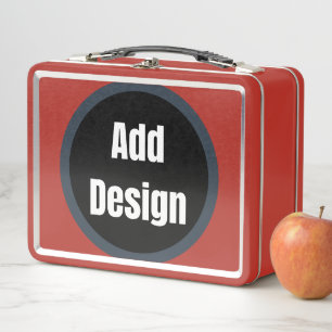 Create Your Own dark grey blue personalised Metal Lunch Box