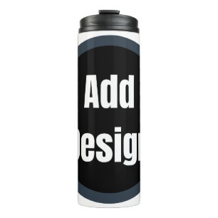 Create Your Own dark grey blue personalised Thermal Tumbler