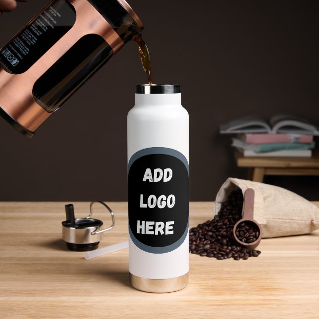 Create Your Own dark grey blue personalised Water Bottle (Coffee)
