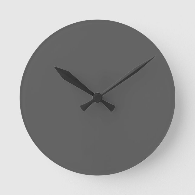Create Your Own dark grey Custom Design Round Clock (Front)