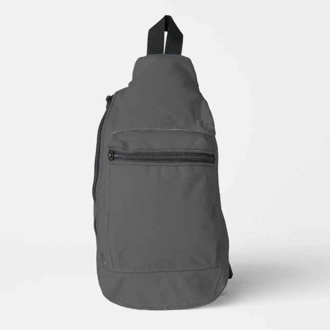Create Your Own dark grey Custom Design Sling Bag (Front)