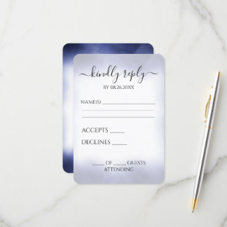 Create Your Own Dark Indigo Blue Edges RSVP Card