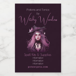Create Your Own Dark Purple Witch Apothecary Food Label