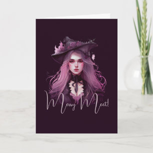 Create Your Own Dark Purple Witch  Card