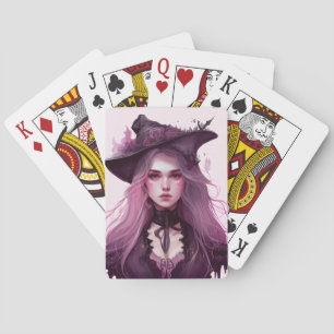 Create Your Own Dark Purple Witch Playing Cards