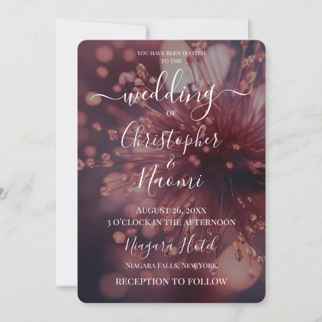 Create Your Own Dark Sparkle Flower Closeup Invitation (Front)
