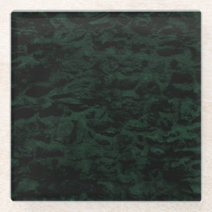Create Your Own - Dark Stone Texture - Green Glass Coaster