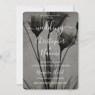 Create Your Own Dark Vintage X-Ray Flowers Invitation