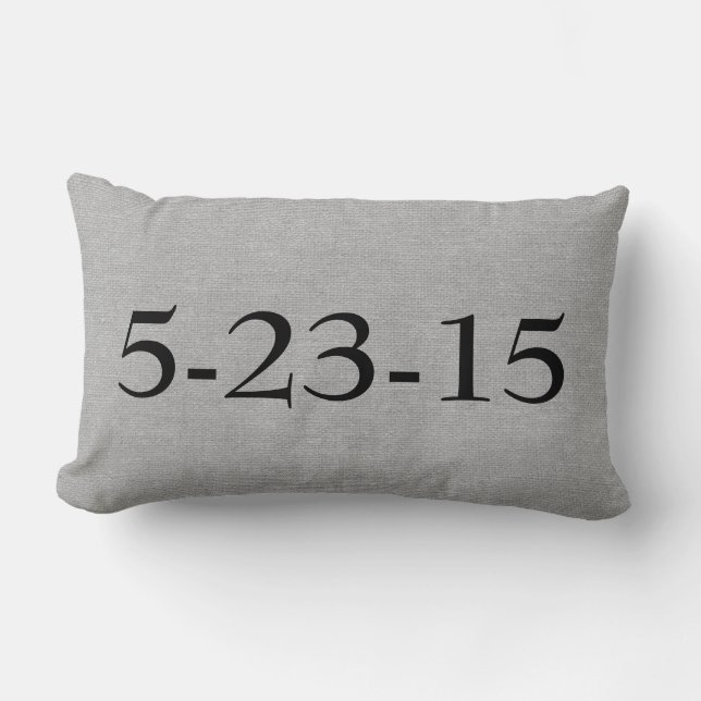 Create your own date wedding anniversary customise lumbar cushion (Front)