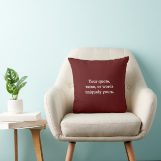Create Your Own Deep Burgundy Minimalist Modern Lu Cushion