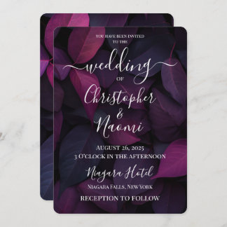 Create Your Own Deep Fuchsia Leaves Invitation