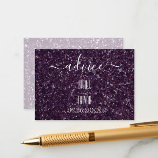 Create Your Own Deep Purple Glitter Advice Card