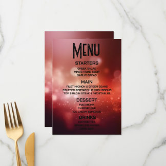Create Your Own Deep Red Bokeh Menu