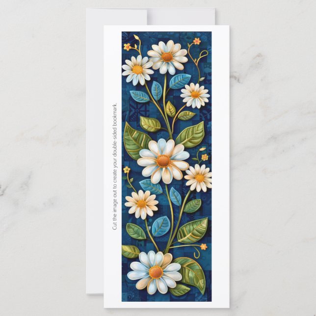 Create Your Own Denim Daisies Bookmark Card (Front)