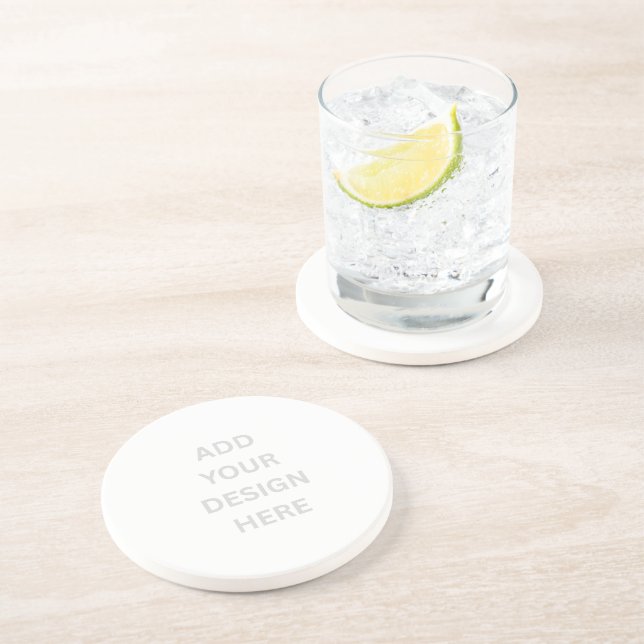 Create Your Own Design 4.25" Diameter Sandstone Coaster (Side)