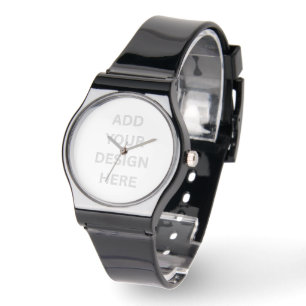 Create Your Own Design Black Silicone Watch