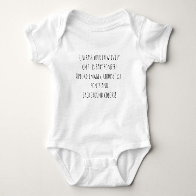 Create Your Own Design Customise Personalise  Baby Bodysuit (Front)