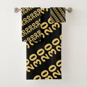 Create Your Own Design Modern New Year Party Bath Towel Set