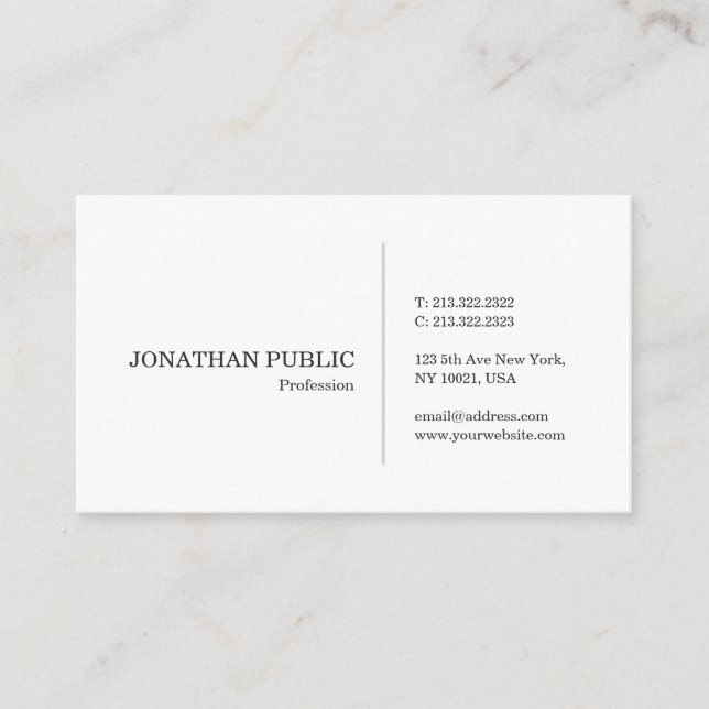 Create Your Own Design Modern Stylish Simple Plain Business Card (Front)