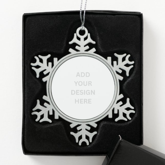Create Your Own Design Pewter Snowflake Ornament (Box)