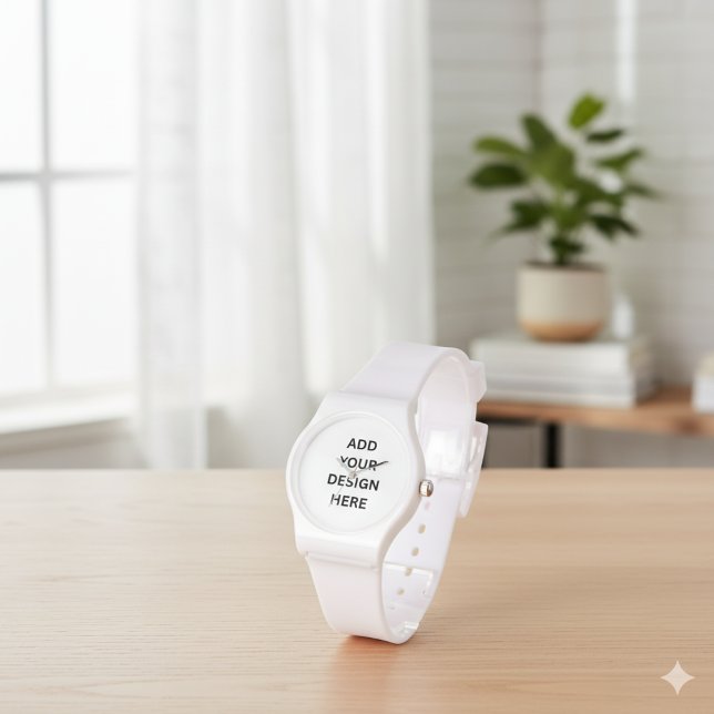 Create Your Own Design White Silicone Watch (Creator Uploaded)