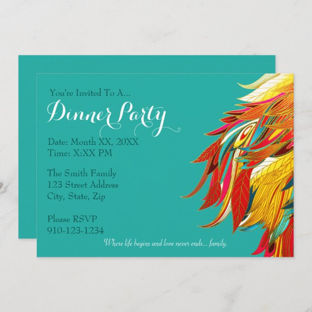 Create Your Own Dinner Party Invitation (Front/Back)