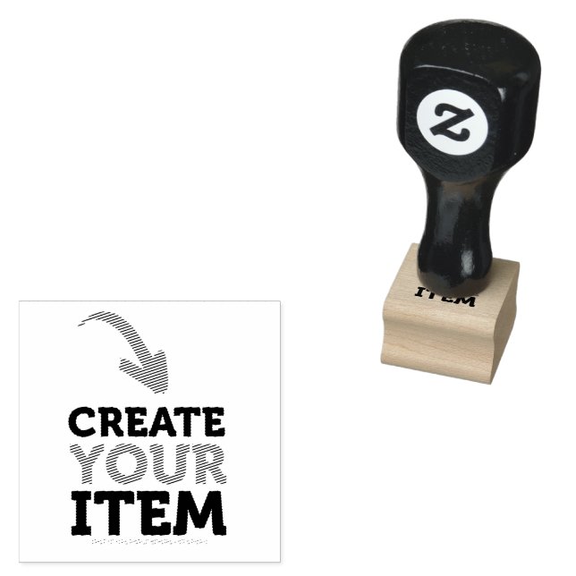 CREATE-YOUR-OWN DIY Custom upload design Black Rubber Stamp (Stamped)