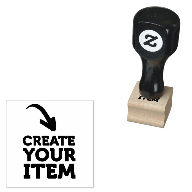 CREATE-YOUR-OWN DIY Custom upload design Black Rubber Stamp (Stamped)
