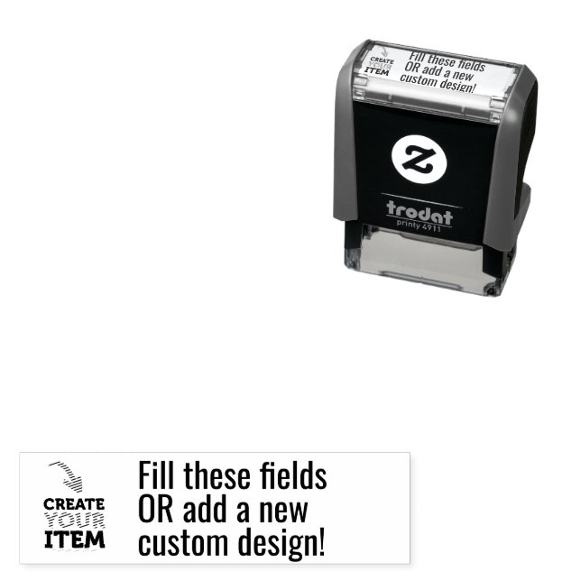 CREATE-YOUR-OWN DIY Custom upload design Black Self-inking Stamp (In Situ)