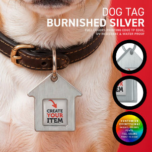 CREATE-YOUR-OWN DIY Custom upload your design Dog Pet ID Tag