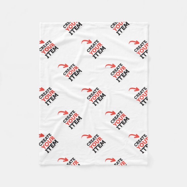 CREATE-YOUR-OWN DIY Custom upload your design Fleece Blanket (Front)