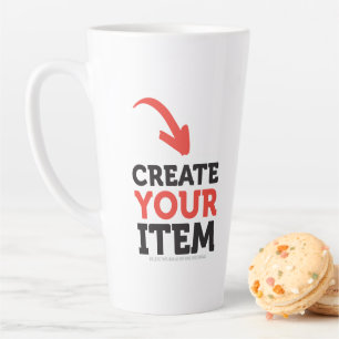 CREATE-YOUR-OWN DIY Custom upload your design Latte Mug
