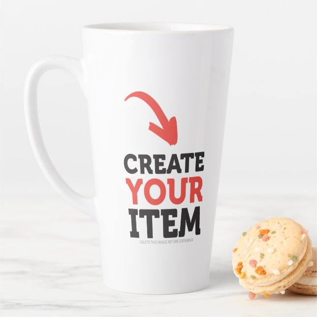 CREATE-YOUR-OWN DIY Custom upload your design Latte Mug (In Situ)