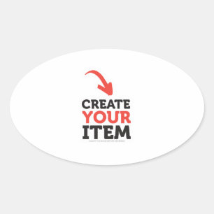 CREATE-YOUR-OWN DIY Custom upload your design Oval Sticker