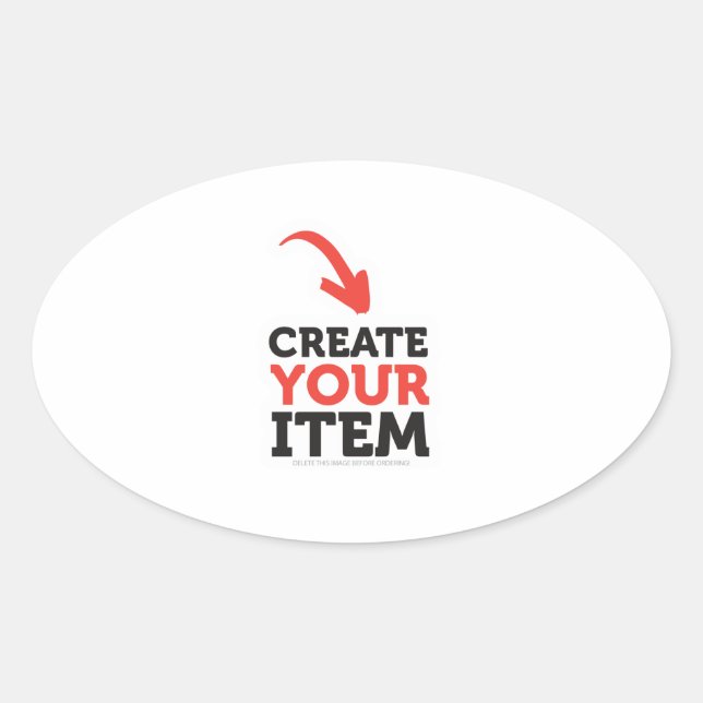 CREATE-YOUR-OWN DIY Custom upload your design Oval Sticker (Front)