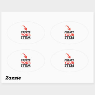 CREATE-YOUR-OWN DIY Custom upload your design Oval Sticker