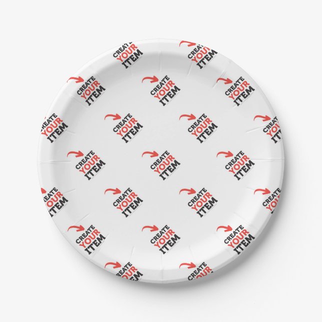 CREATE-YOUR-OWN DIY Custom upload your design Paper Plate (Front)