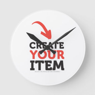 CREATE-YOUR-OWN DIY Custom upload your design Round Clock