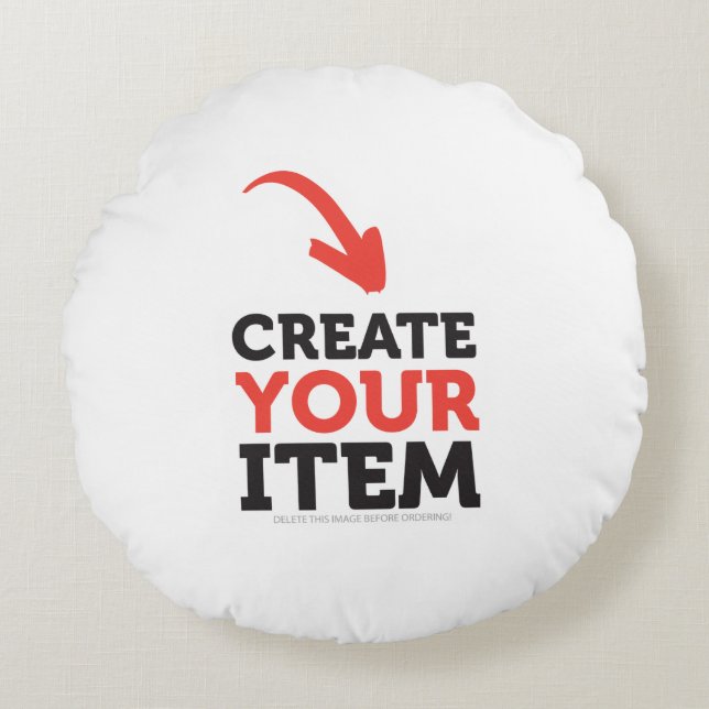 CREATE-YOUR-OWN DIY Custom upload your design Round Cushion (Front)