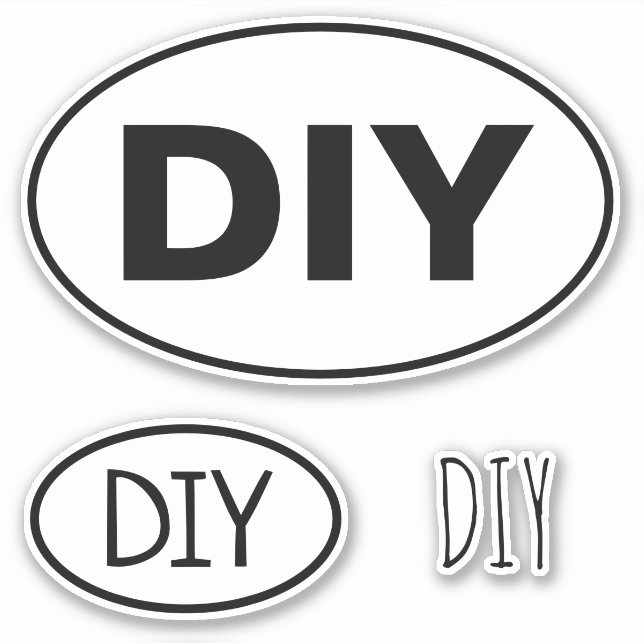 Create Your Own DIY Oval Euro Vinyl Sticker Set (Front)