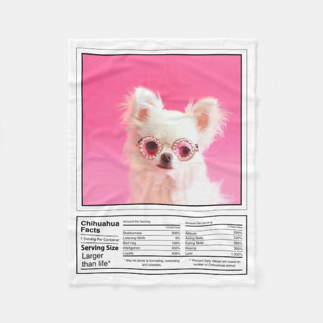 Create Your Own Dog Breed Facts Chihuahua Pet Fleece Blanket (Front)