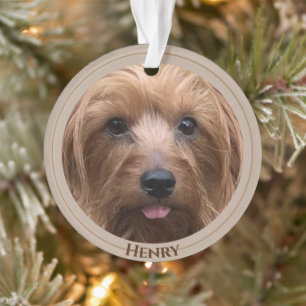 Create Your Own Dog Photo Custom Pet Puppy Name Ornament