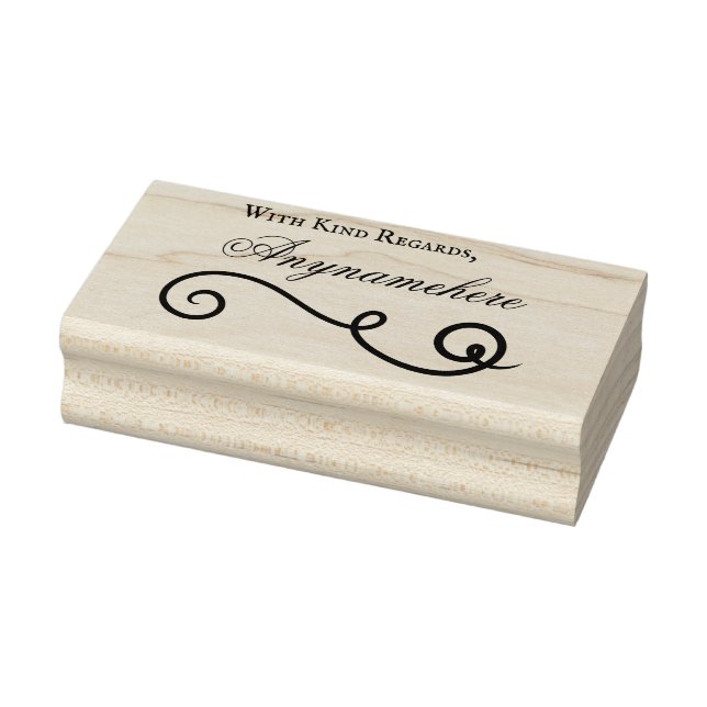 Create Your Own Double Calligraphy Signature Line Rubber Stamp (Stamp)